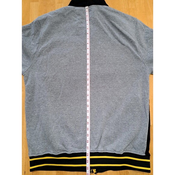 VTG Akademiks Hoodie Sweatshirt Black Gray Yellow Y2K Missing Drawstring 2XL - Picture 10 of 12